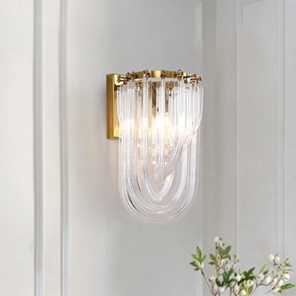 DecorBites™ Gold Oval Wall Lamp with Twisted Crystal Shade