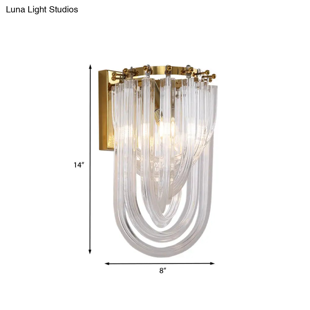 DecorBites™ Gold Oval Wall Lamp with Twisted Crystal Shade