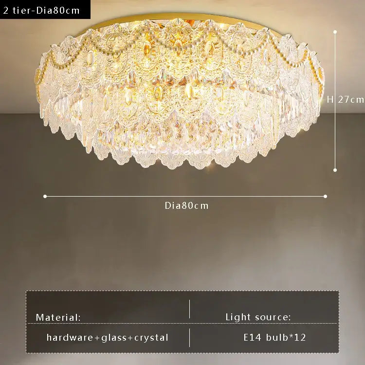 Gold pearl pendant chandelier with gold-toned frame and cascading crystal fringes for elegant living room decorbites gold pearl design