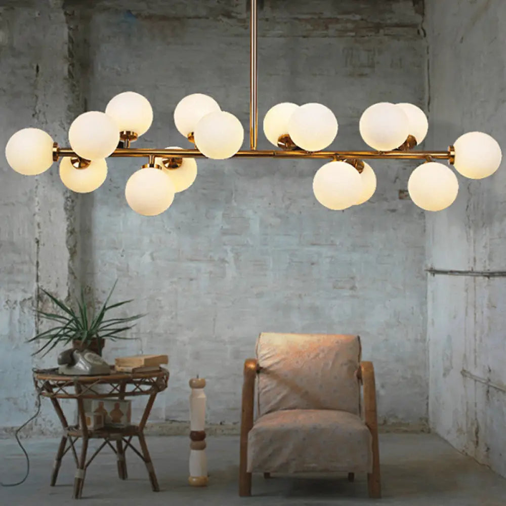 DecorBites™ Gold Pendant Ceiling Light with Opal Frosted Glass- 16 Bulbs, Bubbled Island Design
