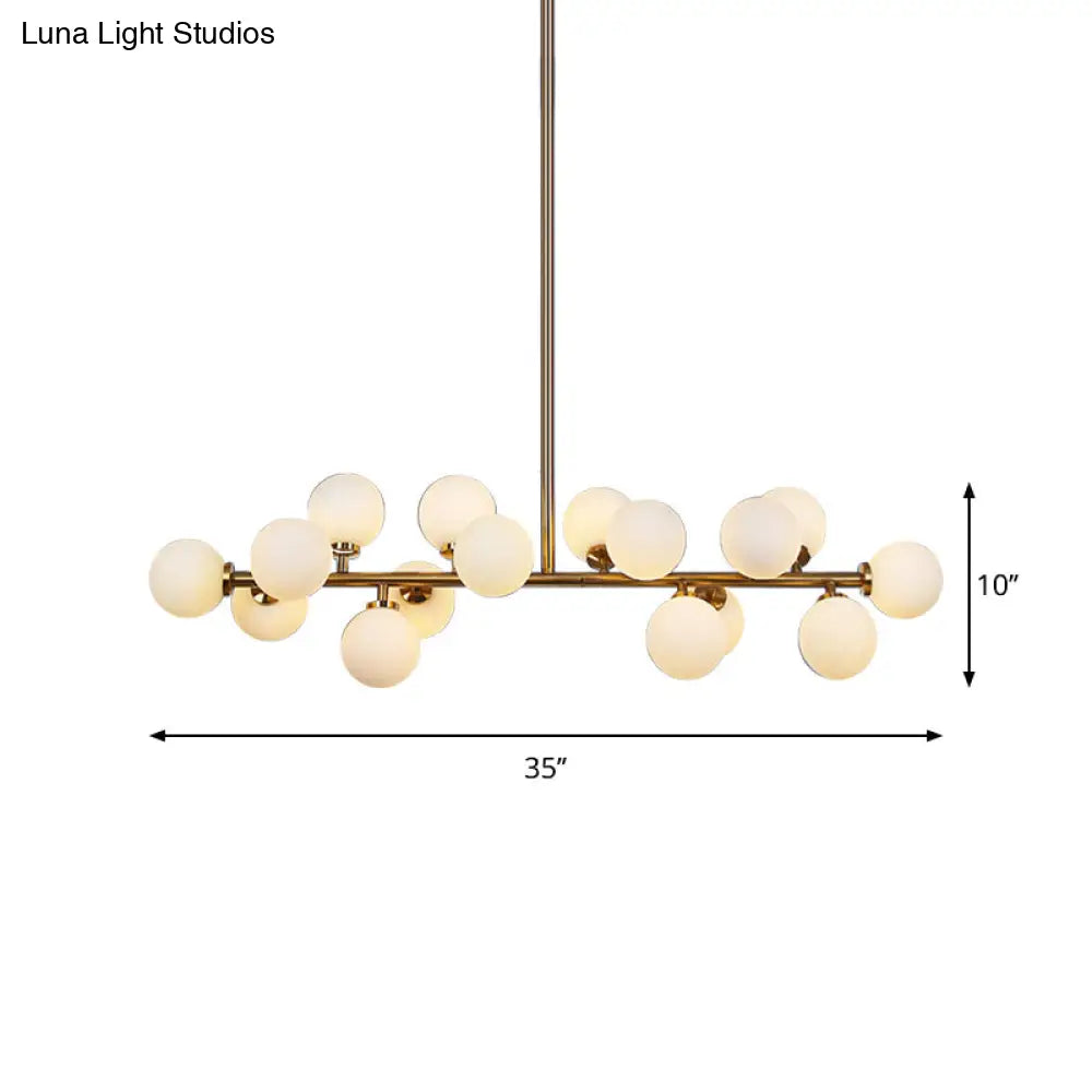 DecorBites™ Gold Pendant Ceiling Light with Opal Frosted Glass- 16 Bulbs, Bubbled Island Design