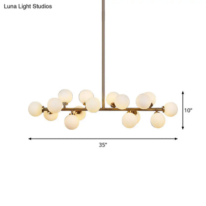 DecorBites™ Gold Pendant Ceiling Light with Opal Frosted Glass- 16 Bulbs, Bubbled Island Design