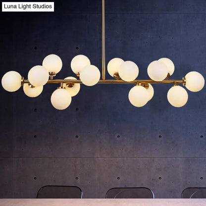 DecorBites™ Gold Pendant Ceiling Light with Opal Frosted Glass- 16 Bulbs, Bubbled Island Design