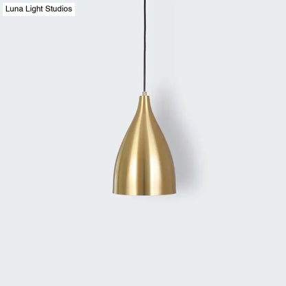 Gold Plated Metal Bullet Pendant Lamp for Modern Restaurants