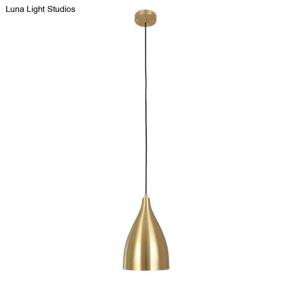 Gold Plated Metal Bullet Pendant Lamp for Modern Restaurants