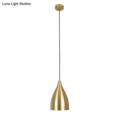 Gold Plated Metal Bullet Pendant Lamp for Modern Restaurants