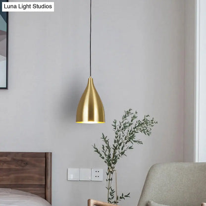 Gold Plated Metal Bullet Pendant Lamp for Modern Restaurants