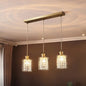 Gold Postmodern Crystal Pendant Light with 3 Shaded Heads for Dining Room Suspension