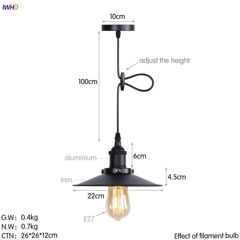 Black industrial pendant lights with matte finish and exposed filament bulb for decorbites gold retro edison dining room decor