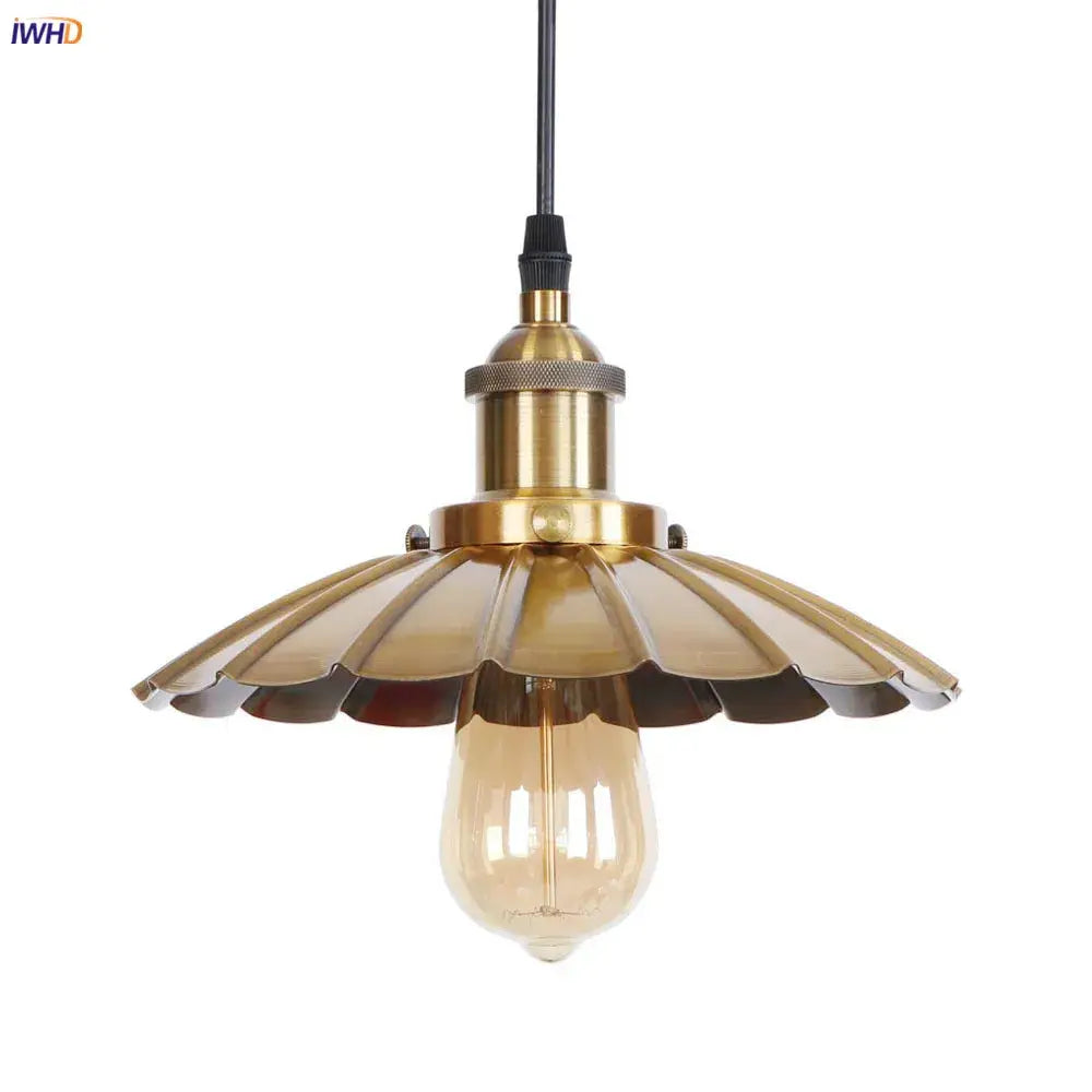 Vintage-style brass pendant light with fluted glass shade and amber filament bulb for decorbites gold retro edison pendant lights