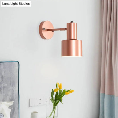 DecorBites™ DecorBites™ Gold/Rose Gold Cylinder Wall Sconce with Metal Shade - Perfect for Bedroom Lighting