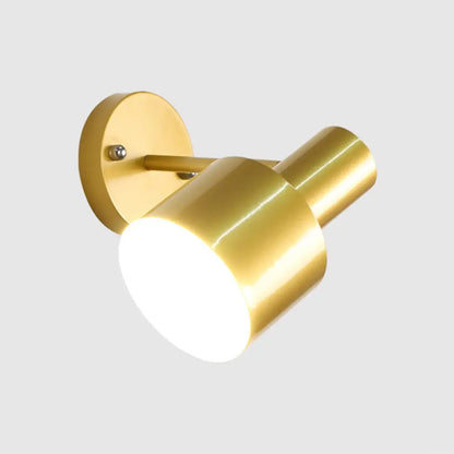 DecorBites™ DecorBites™ Gold/Rose Gold Cylinder Wall Sconce with Metal Shade - Perfect for Bedroom Lighting