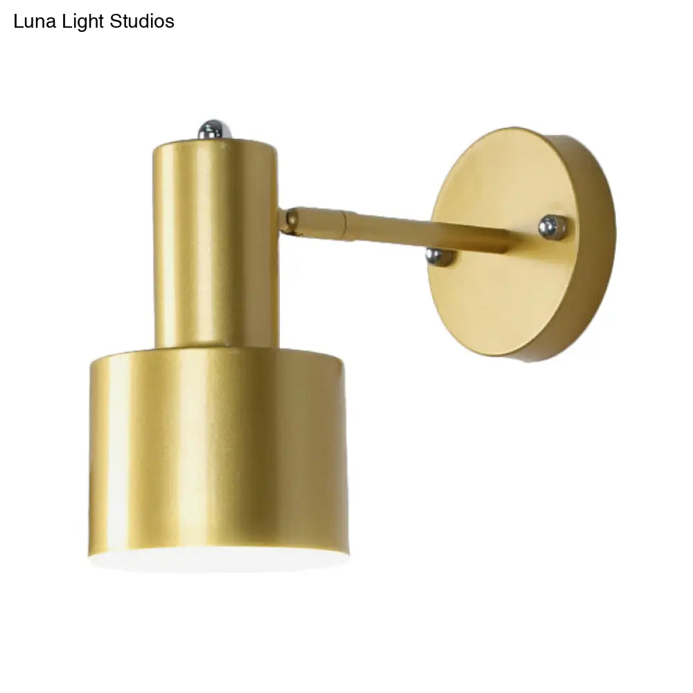 DecorBites™ DecorBites™ Gold/Rose Gold Cylinder Wall Sconce with Metal Shade - Perfect for Bedroom Lighting