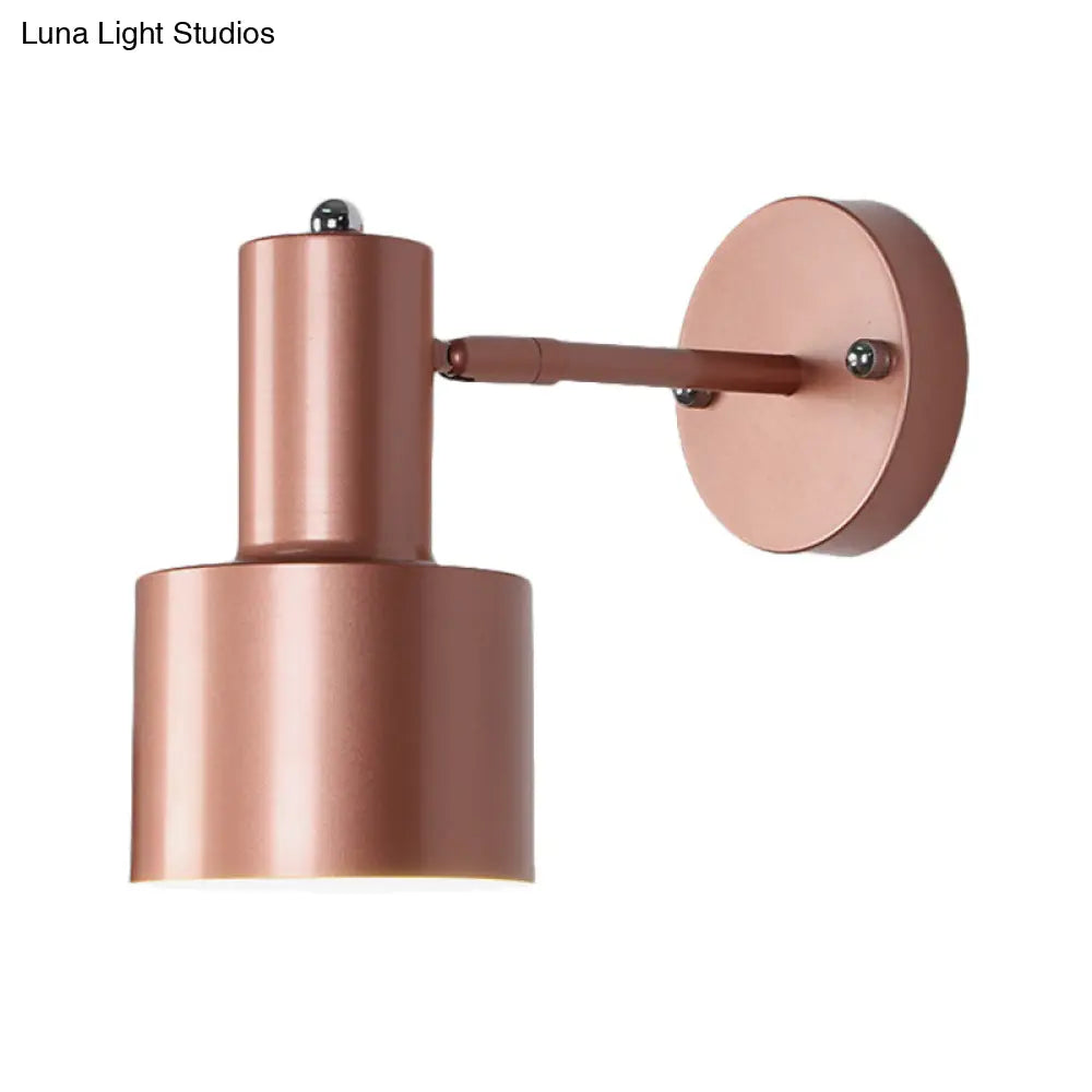 DecorBites™ DecorBites™ Gold/Rose Gold Cylinder Wall Sconce with Metal Shade - Perfect for Bedroom Lighting