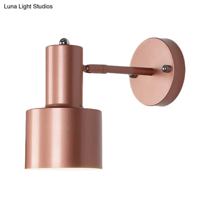 DecorBites™ DecorBites™ Gold/Rose Gold Cylinder Wall Sconce with Metal Shade - Perfect for Bedroom Lighting