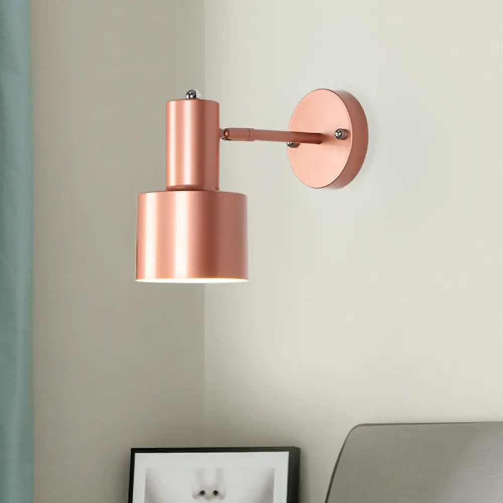 DecorBites™ DecorBites™ Gold/Rose Gold Cylinder Wall Sconce with Metal Shade - Perfect for Bedroom Lighting