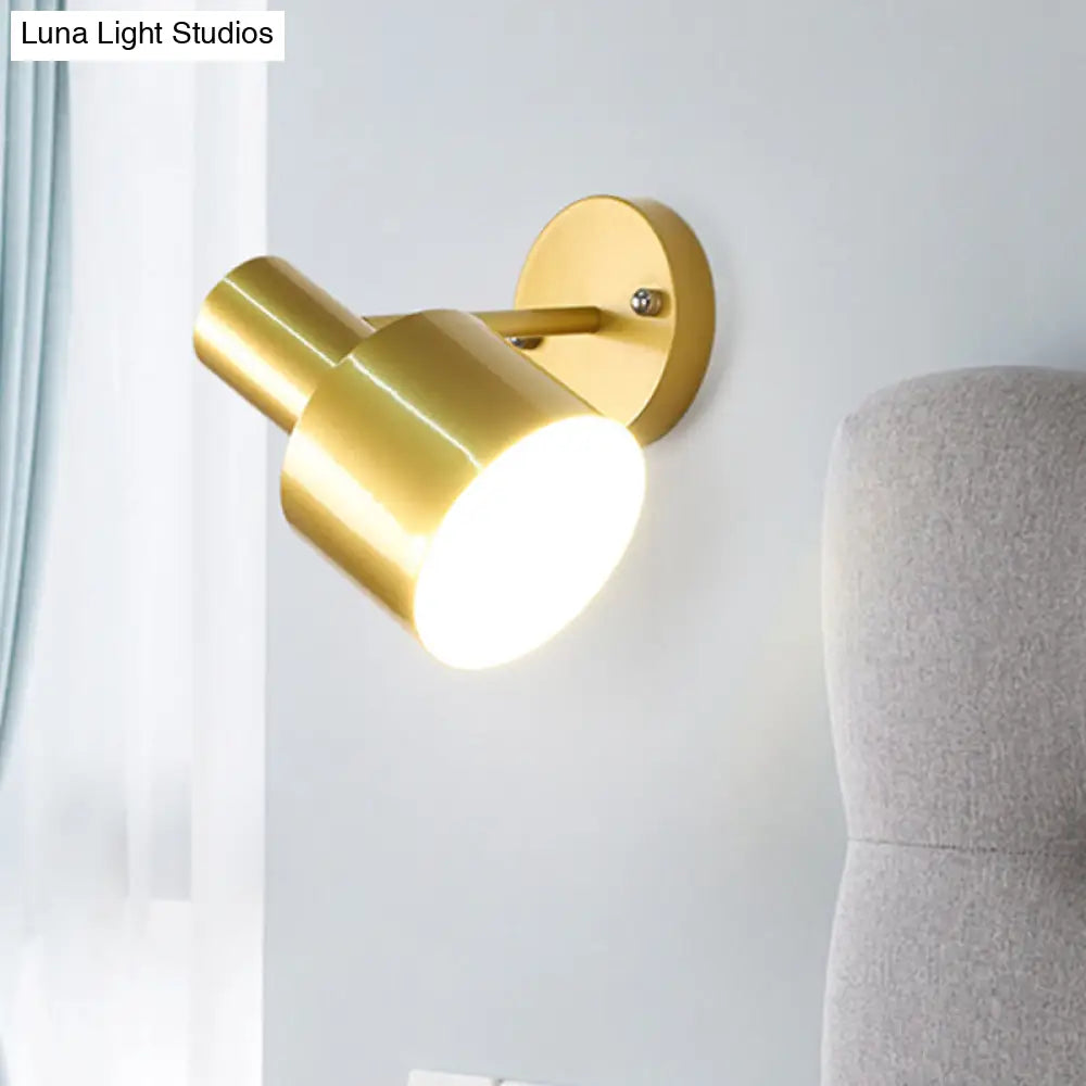DecorBites™ DecorBites™ Gold/Rose Gold Cylinder Wall Sconce with Metal Shade - Perfect for Bedroom Lighting