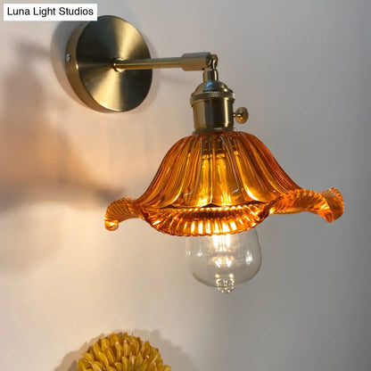 DecorBites™ Gold Rotatable Wall Sconce with Glass Shade - Bedroom Wall Lamp