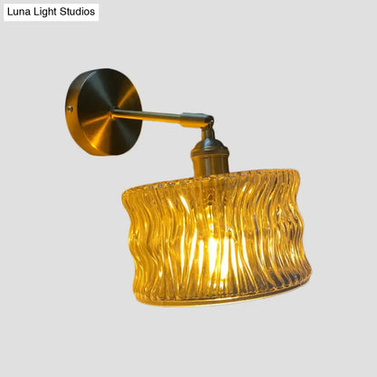 DecorBites™ Gold Rotatable Wall Sconce with Glass Shade - Bedroom Wall Lamp