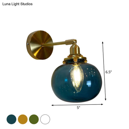 DecorBites™ Gold Rotatable Wall Sconce with Glass Shade - Bedroom Wall Lamp