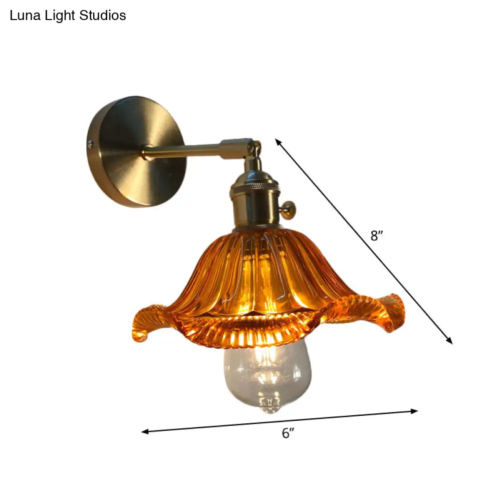 DecorBites™ Gold Rotatable Wall Sconce with Glass Shade - Bedroom Wall Lamp