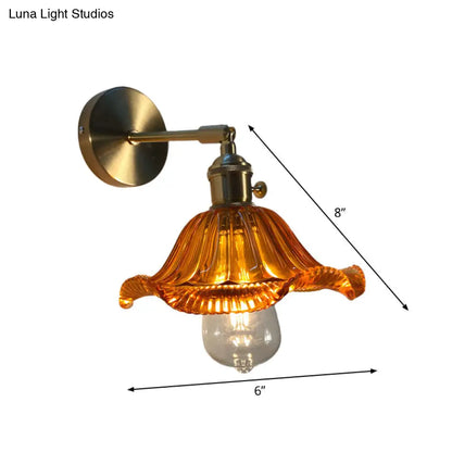 DecorBites™ Gold Rotatable Wall Sconce with Glass Shade - Bedroom Wall Lamp