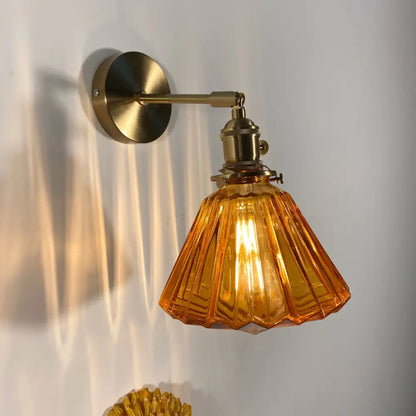 DecorBites™ Gold Rotatable Wall Sconce with Glass Shade - Bedroom Wall Lamp