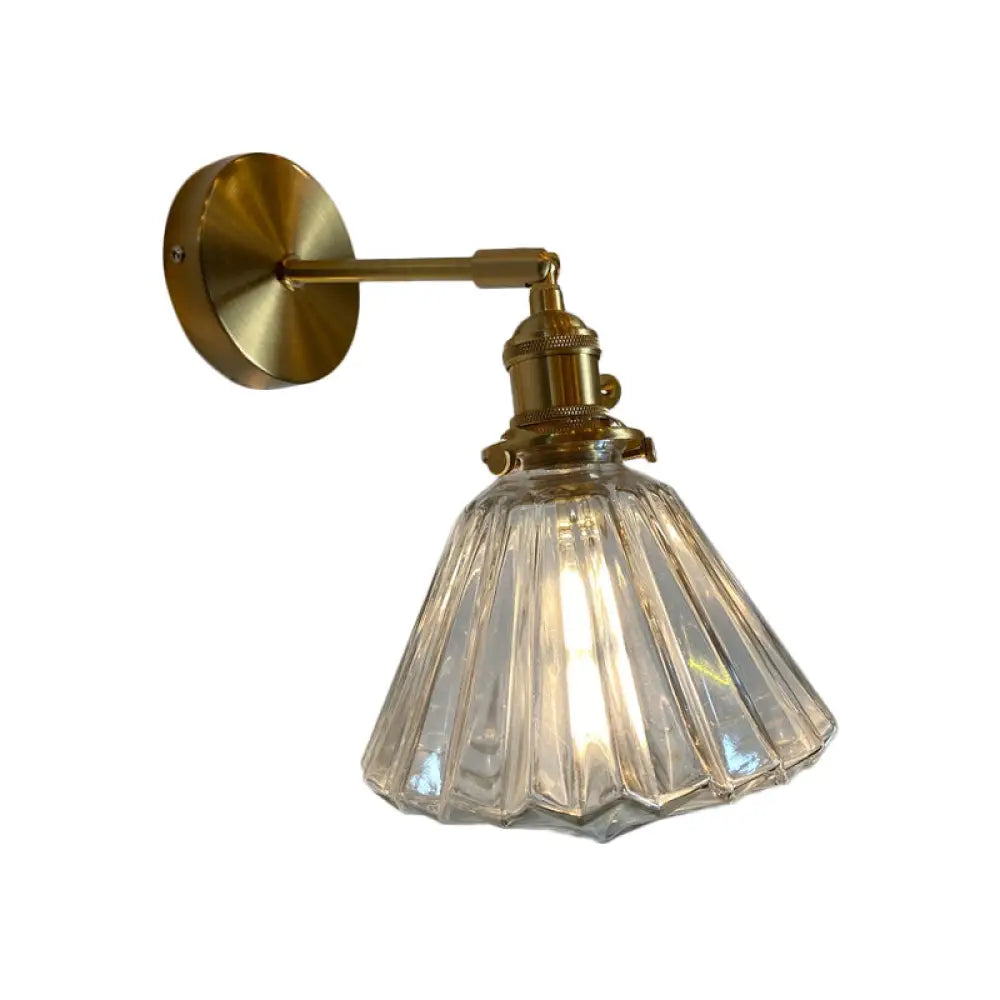 DecorBites™ Gold Rotatable Wall Sconce with Glass Shade - Bedroom Wall Lamp