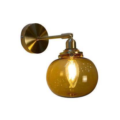 DecorBites™ Gold Rotatable Wall Sconce with Glass Shade - Bedroom Wall Lamp
