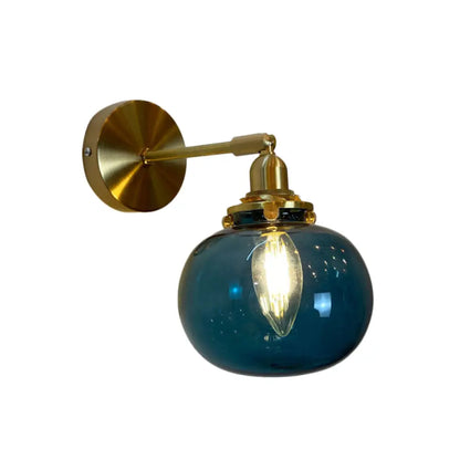 DecorBites™ Gold Rotatable Wall Sconce with Glass Shade - Bedroom Wall Lamp