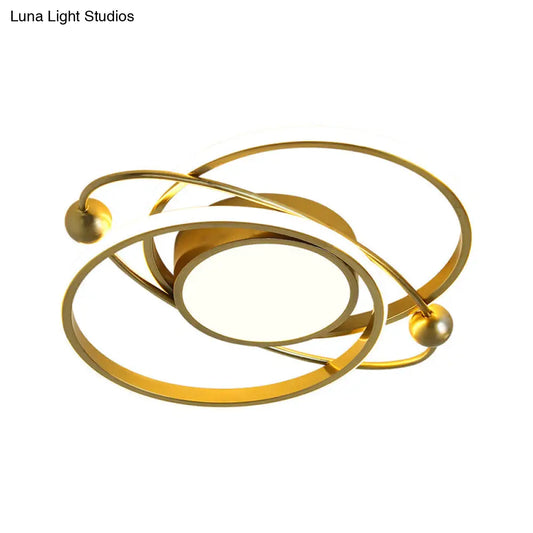 DecorBites™ DecorBites™ Gold Semi-Mount LED Ceiling Light with 3 Color Light Options