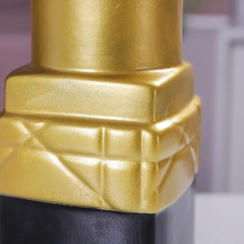 Gold and silver resin decorbites lipstick vase with glossy metallic finish and quilted base for bedroom flower decor
