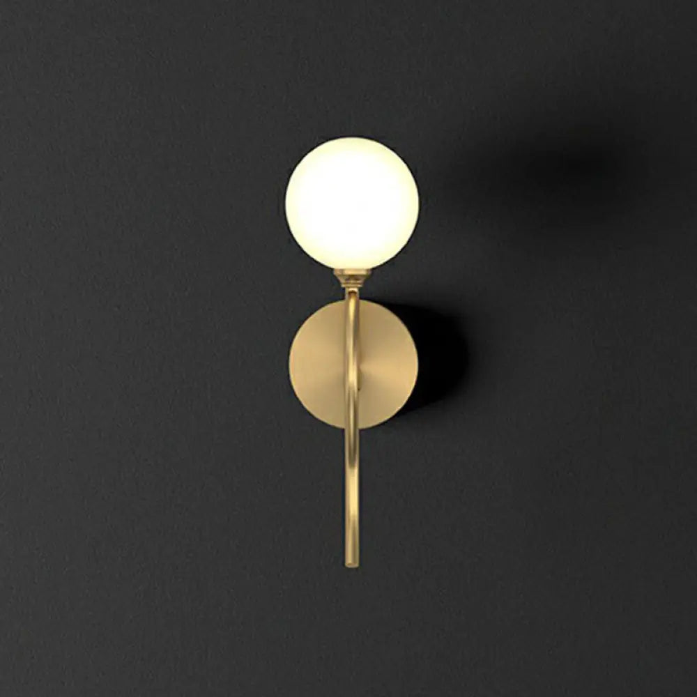 DecorBites™ Gold Spherical Artistic Wall Light with Milky Glass Shade - Stylish Wall Mounted Lighting Fixture