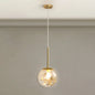 Gold Spherical Glass Pendant Ceiling Light - Modern & Elegant Bedroom Lamp