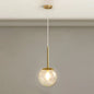 Gold Spherical Glass Pendant Ceiling Light - Modern & Elegant Bedroom Lamp