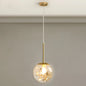 Gold Spherical Glass Pendant Ceiling Light - Modern & Elegant Bedroom Lamp