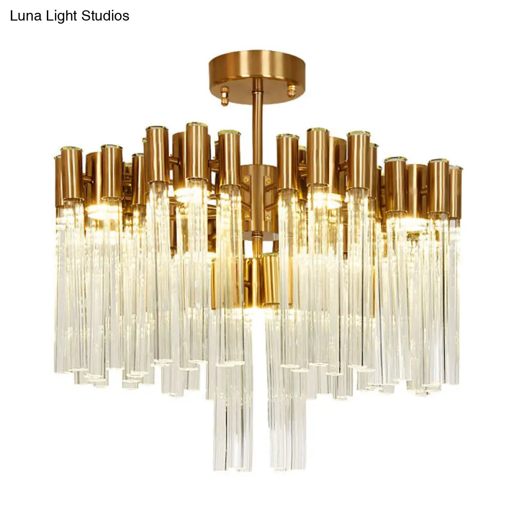 DecorBites™ DecorBites™ Gold Sputnik Semi Flush Mount Ceiling Light: Postmodern Design with 7 Heads & Crystal Accents