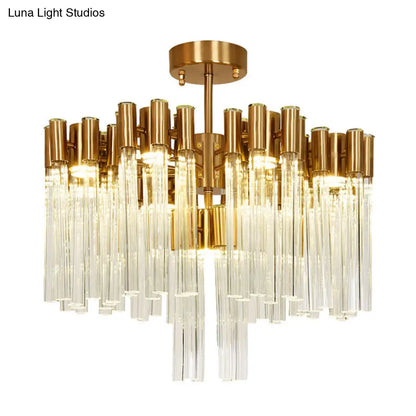 DecorBites™ DecorBites™ Gold Sputnik Semi Flush Mount Ceiling Light: Postmodern Design with 7 Heads & Crystal Accents