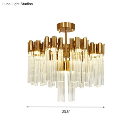 DecorBites™ DecorBites™ Gold Sputnik Semi Flush Mount Ceiling Light: Postmodern Design with 7 Heads & Crystal Accents