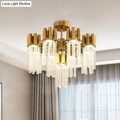 DecorBites™ DecorBites™ Gold Sputnik Semi Flush Mount Ceiling Light: Postmodern Design with 7 Heads & Crystal Accents