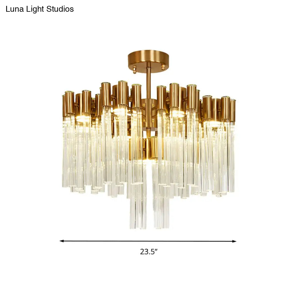 DecorBites™ DecorBites™ Gold Sputnik Semi Flush Mount Ceiling Light: Postmodern Design with 7 Heads & Crystal Accents