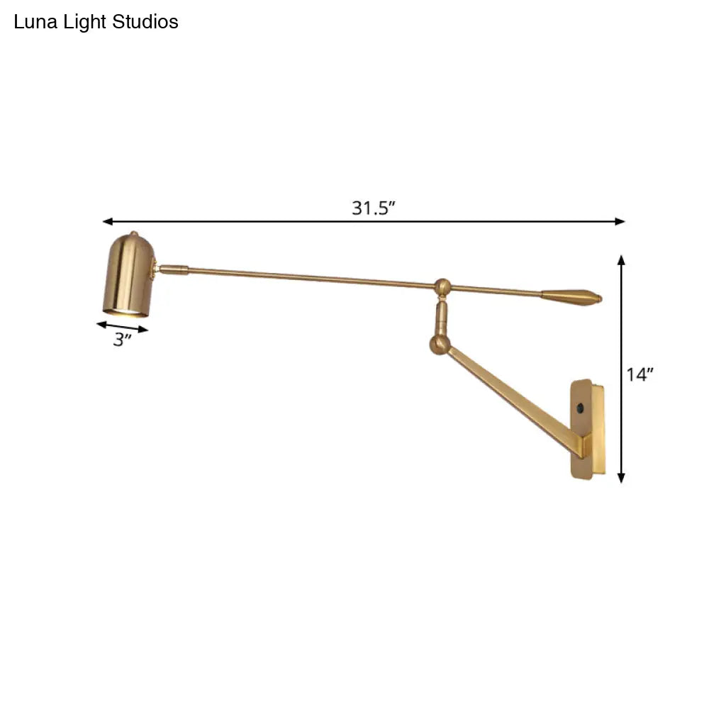 DecorBites™ DecorBites™ Gold Swing Arm Wall Sconce for Bedroom & Living Room