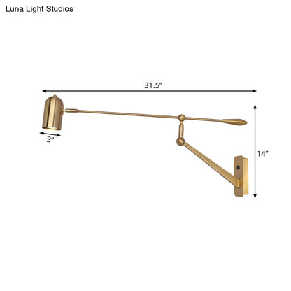 DecorBites™ DecorBites™ Gold Swing Arm Wall Sconce for Bedroom & Living Room