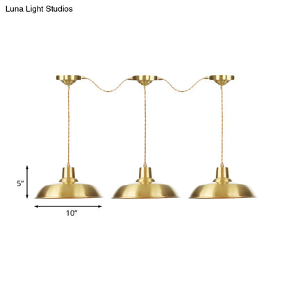 Gold Tandem Multi-Light Chandelier - Industrial Barn Ceiling Lamp (3/5/7-Light)