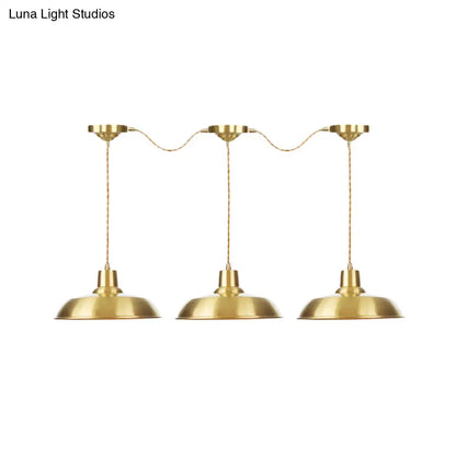 Gold Tandem Multi-Light Chandelier - Industrial Barn Ceiling Lamp (3/5/7-Light)