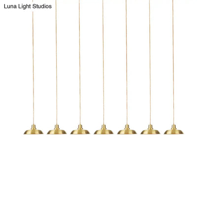 Gold Tandem Multi-Light Chandelier - Industrial Barn Ceiling Lamp (3/5/7-Light)