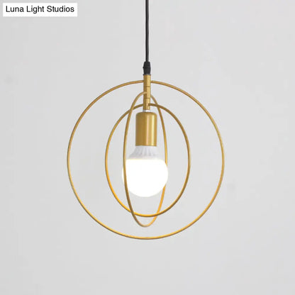 Gold Triple Star Pendant Light with Industrial Single Ceiling Mount