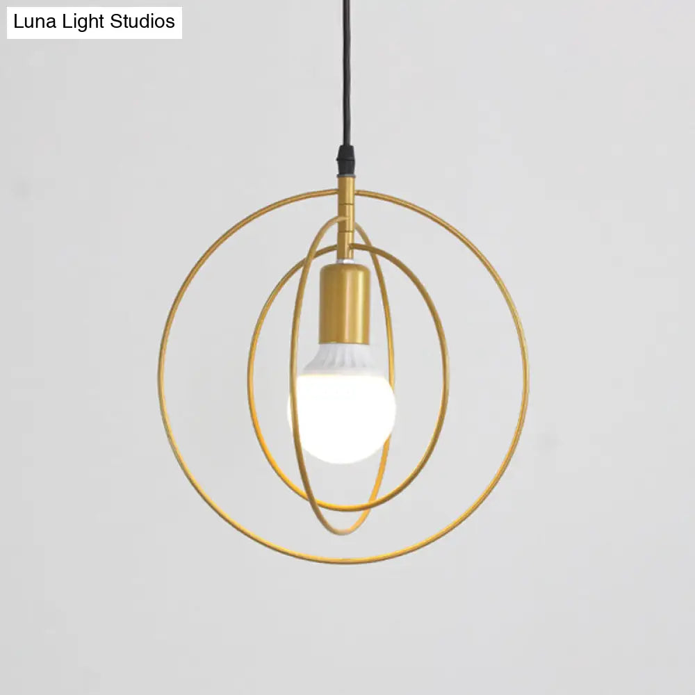 Gold Triple Star Pendant Light with Industrial Single Ceiling Mount