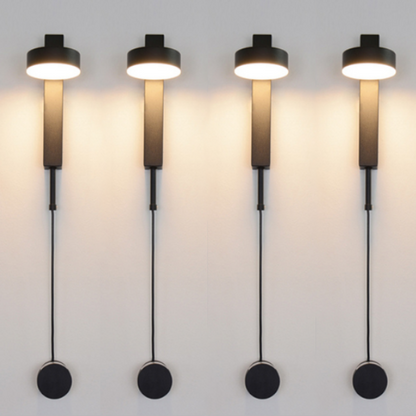 Gold Wall Lamp with Dimmer Switch - Black / Four Sconces