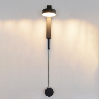 Gold Wall Lamp with Dimmer Switch - Black / Single Sconce